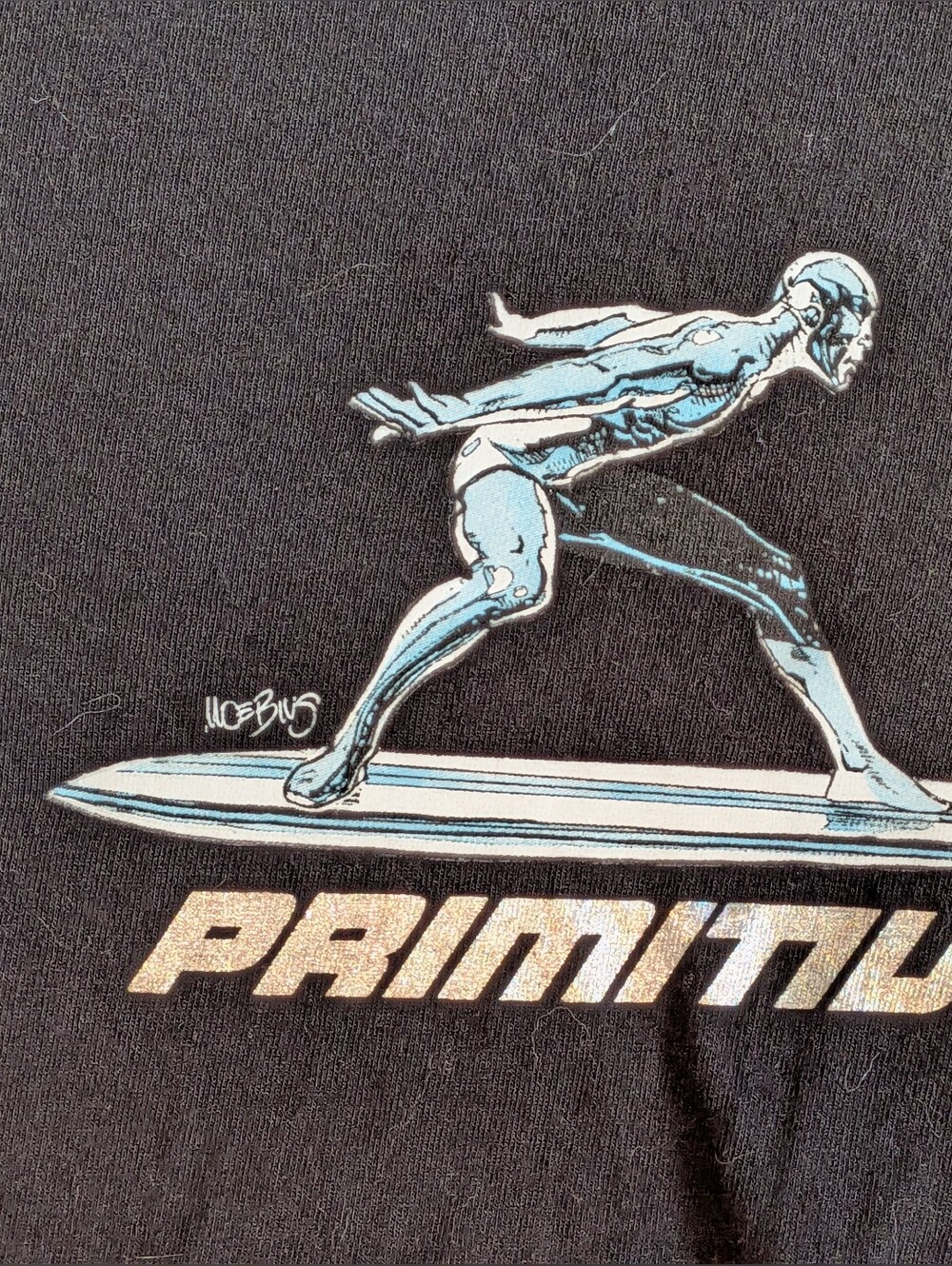 Primitive x Marvel x Moebius Silver Surfer T-Shirt Black 3XL